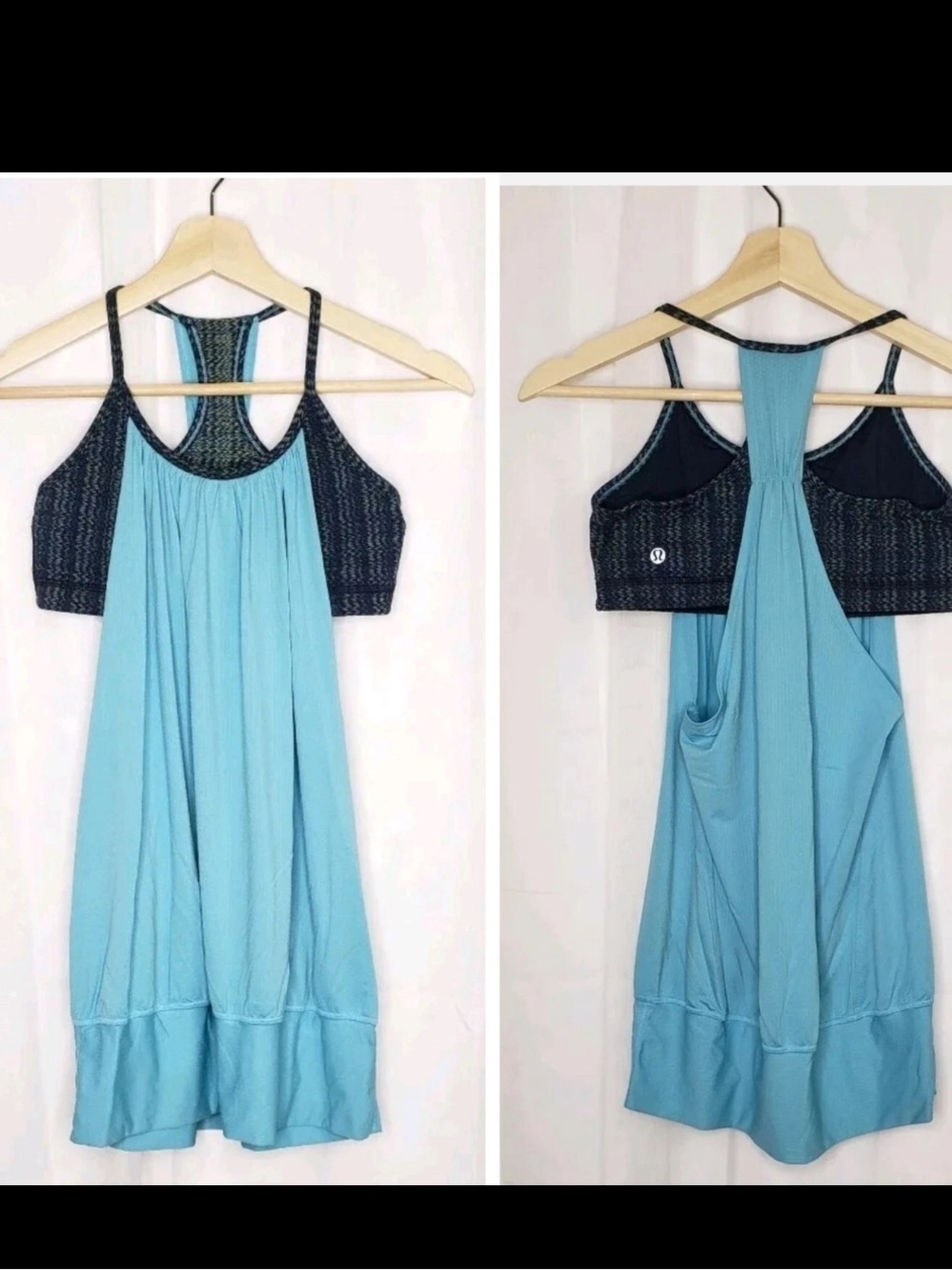 lululemon athletica Light Blue and black no limits tank 12